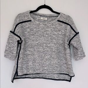 Madewell White and Black Knit Short Sleeve Sweater Size S